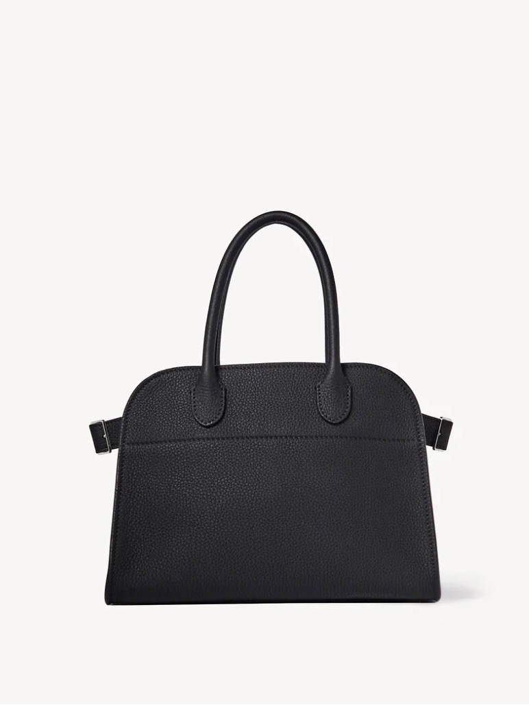 The Row Soft Margaux 10 Bag Black Matte Leather